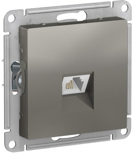 Розетка телефонная без рамки Systeme Electric AtlasDesign 1-м. RJ11 сталь картинка